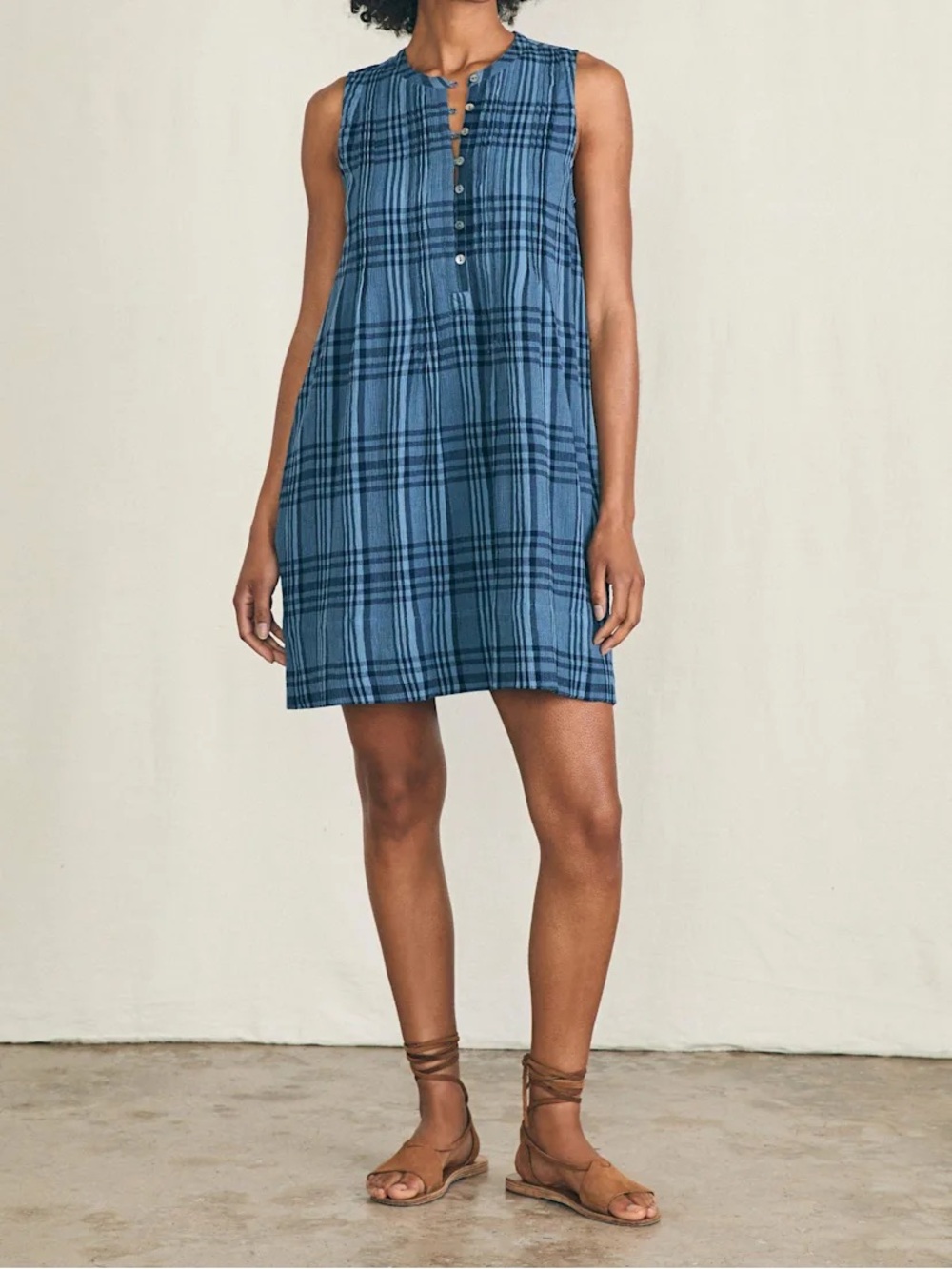 Women's Faherty Issa - Clearwater Navy Plaid - Picture 5 of 11